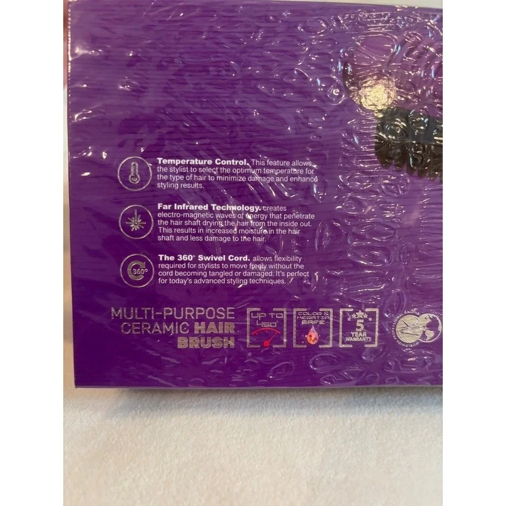 Royale Multi-Purpose Ceramic Hair Brush Purple Professional 450F Dual Voltage‎